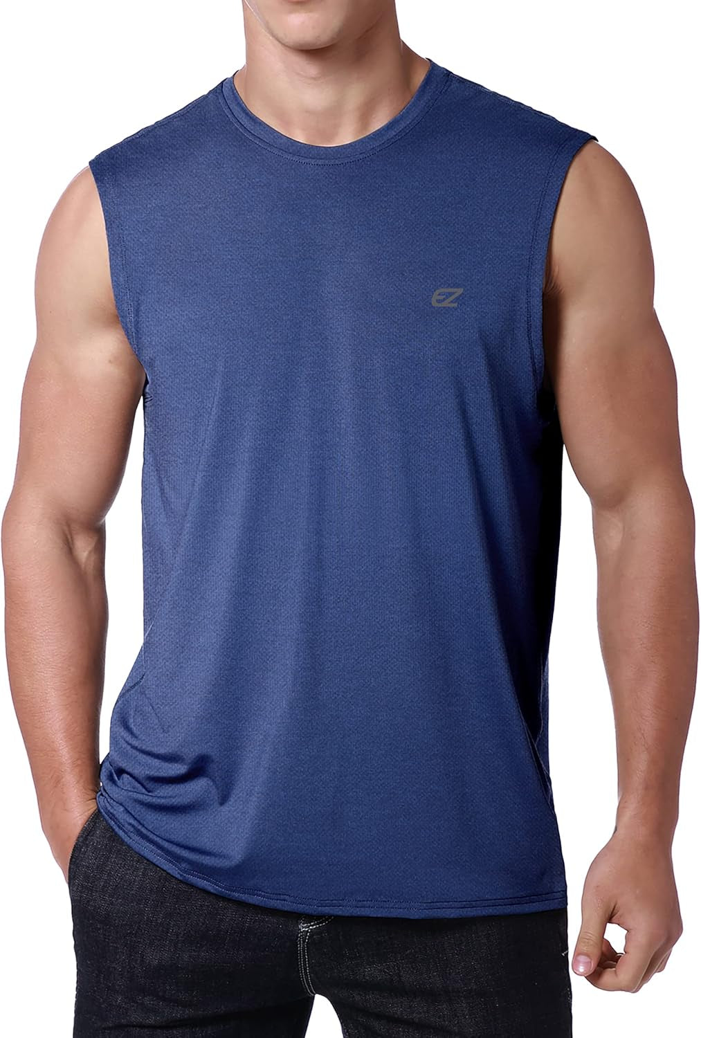 Men'S Workout Sleeveless Shirts Quick Dry Muscle Swim Shirt Gym Fitness Running Beach Tank Tops